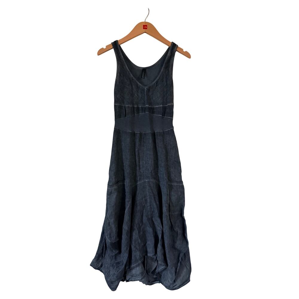 Inizio Linen Magic Lyric Dress - Indigo Blue, Women's S - Picture 2 of 9